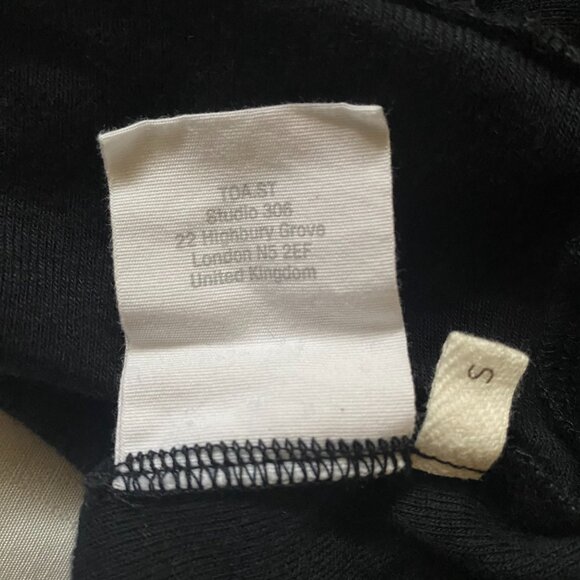 TOAST Black Wool Tencel High Mock Neck Long Sleeve Tee Lightweight Women's Small - Picture 8 of 10